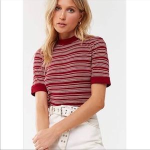 ‼️SOLD‼️NWT Forever 21 Striped Mock Neck Top